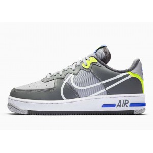 Nike Air Force 1 REACT Gris Loup Blanche pour Homme