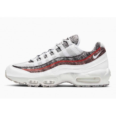Nike Air Max 95 Crater Blanc Cramoisi Brillant pour Homme